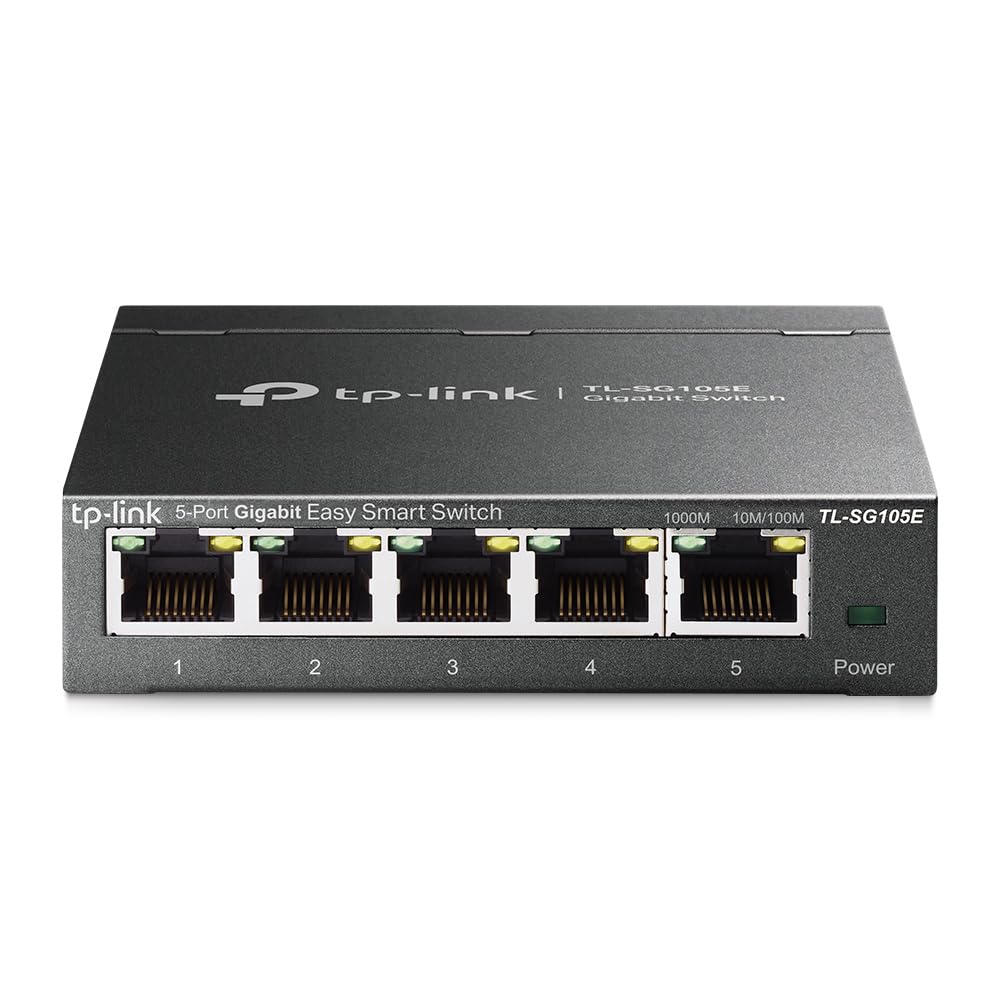 TP-Link TL-SG105E 5-Ports Gigabit Easy Smart Managed Netzwerk Switch(Plug-and-Play,Metallgehäuse, QoS, IGMP-Snooping,LAN Verteiler, zentrales Management, energieeffizient)