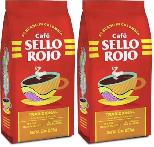 Image of Cafe Sello Rojo Premium Colombian Coffee | Medium Roast Premium Ground Coffee Bricks | Cafe de Colombia | 8.8 Ounce (Pack of 2)