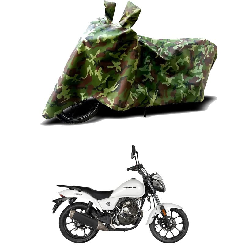 Image of 100% Water Resistant Bike Scooty Two Wheeler Body Cover Compatible for Aftek Knight Rider KR-170 /UV-Rays /Heat Protection /Birds Dropping /Scratchproof /Dust Proof /Waterproof /All [Green MJ]