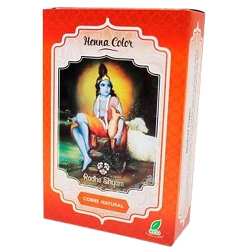 Tinte Pelo Henna Cobre Natural en Polvo 100g Coloración 100% Ecológica, Vegana y Sin Químicos Tono Cobre Vibrante, Brillo Duradero, Fortalece Cabello Sensible