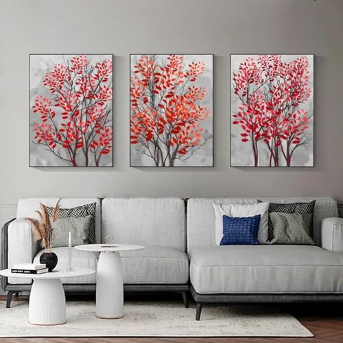 Peintures de paysages en impressions d'art mural triptyque 40x60 cm