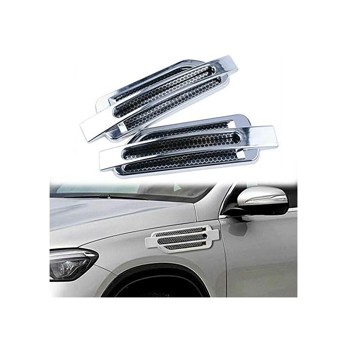 Buy MACHSWON Car Side Airflow Grille, 2X Chrome Car Auto Air
