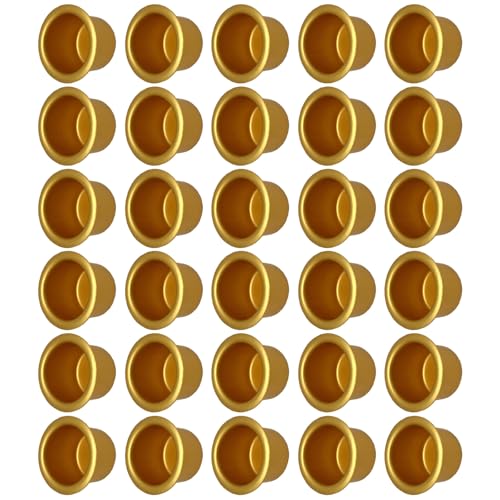 Bougeoir De Noël Doré Bougeoirs Doublures Protection Contre Les Gouttes Attrape-Gouttes Article Décoratif Célébration La Maison Tasse Bougie en Aluminium