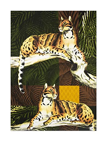 Excelsa Leopard Kitchen Towel 100% Cotton, Cm. 70 x 50, With Hole, Front Decoration Leopard and Back White