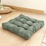 zen shi fu Juego de 2 almohadas de meditación, cojín de meditación de espuma viscoelástica para adultos sentados, cojines cuadrados grandes gruesos para yoga, sala de estar tatami (1, verde oscuro)