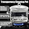 Glass Simmer Pot with Lid, Clear Glass Saucepan, Heat-Resistant Borosilicate Glass Stovetop Pot for Stove Potpourri, Saucepan Pot FIts for Cooking, Soup, Milk, Tea and Baby Food (1.35L/45OZ) #1