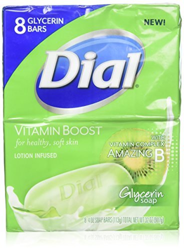 Dial Vitamin Boost Lotion Infused Glycerin Soap, 8 Bars, 4 Ounce Each (Pack of 2)