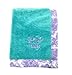 Bacati - Paisley Floral Plush Embroidered 30 x 40 inches Baby Blanket (Aqua/Lilac/Purple Scroll Aqua)