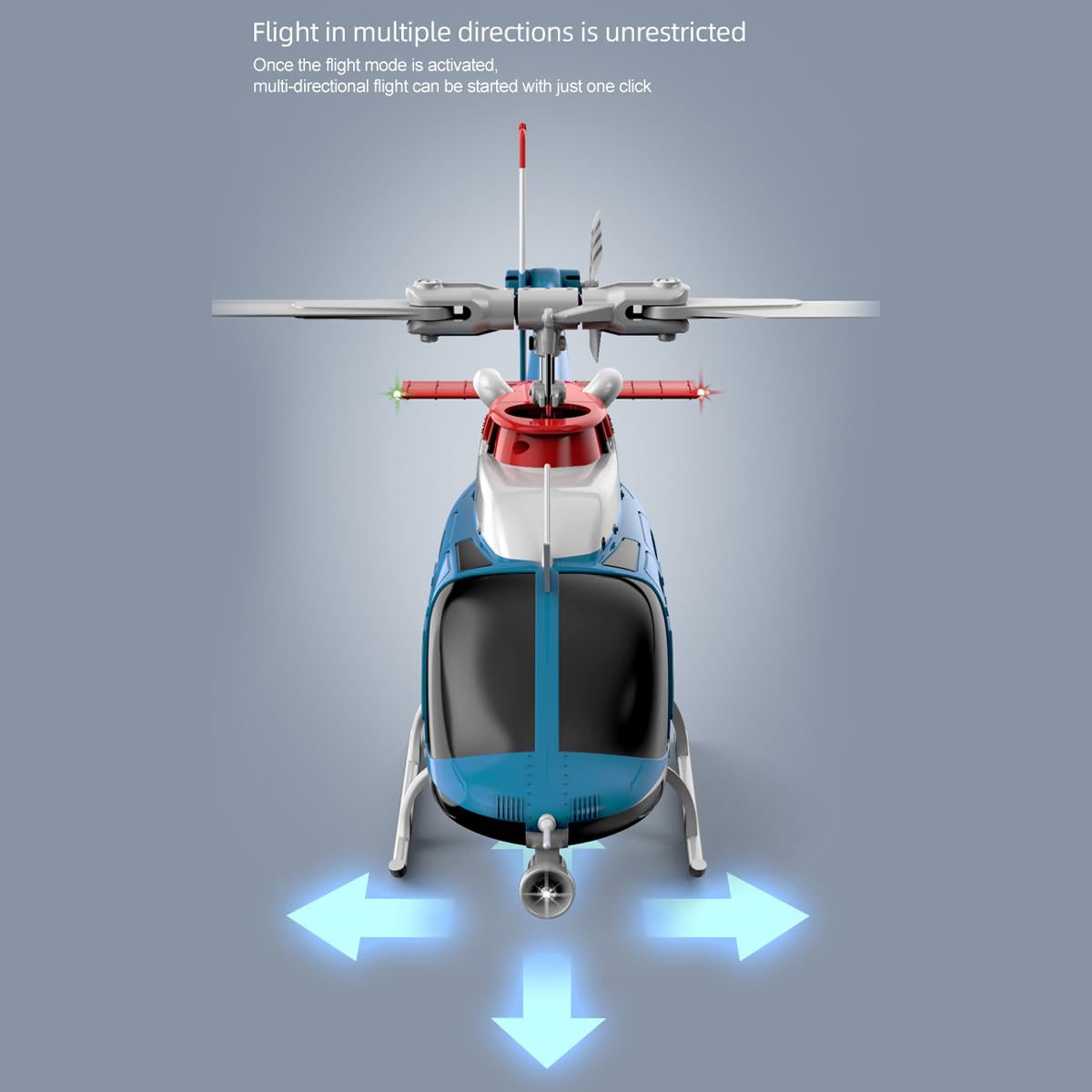 C138PRO RC Hubschrauber, 1/33 Bell 206 Ferngesteuertes Helicopter, 2.4G 6CH Single Rotor ohne Querruder Militär Hubschrauber Spielzeug Geschenk für Erwachsene - RTF