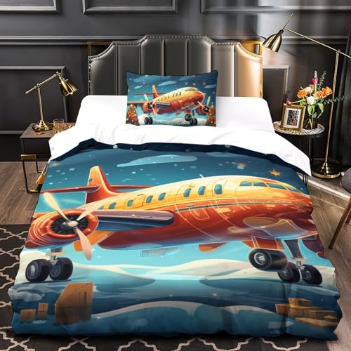 Avion de passagers parure de lit enfant, cadeau idéal housse de couette single - 4