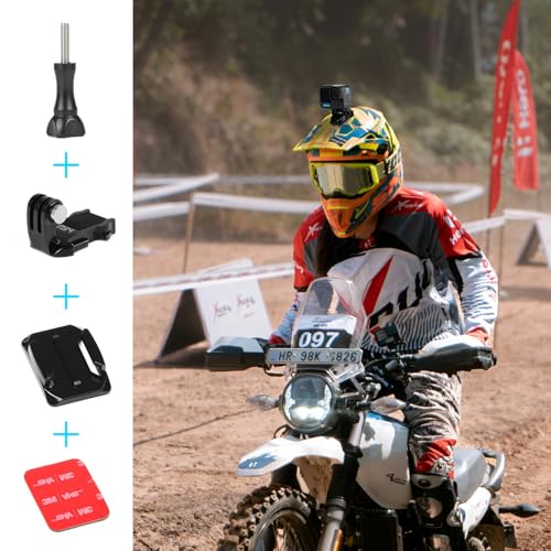 HSU Kit de accesorios para Go Pro, clips de hebilla de liberación rápida, soportes adhesivos curvados planos, correas de seguridad para la mayoría de cámaras de acción - imagen 6