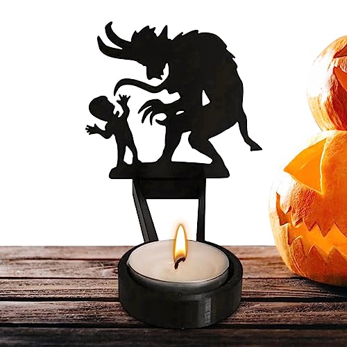 Silhouette - Candelabro de proyección de fantasmas de Halloween, decoración de escritorio multiusos para hogares, hoteles, fiestas, temas