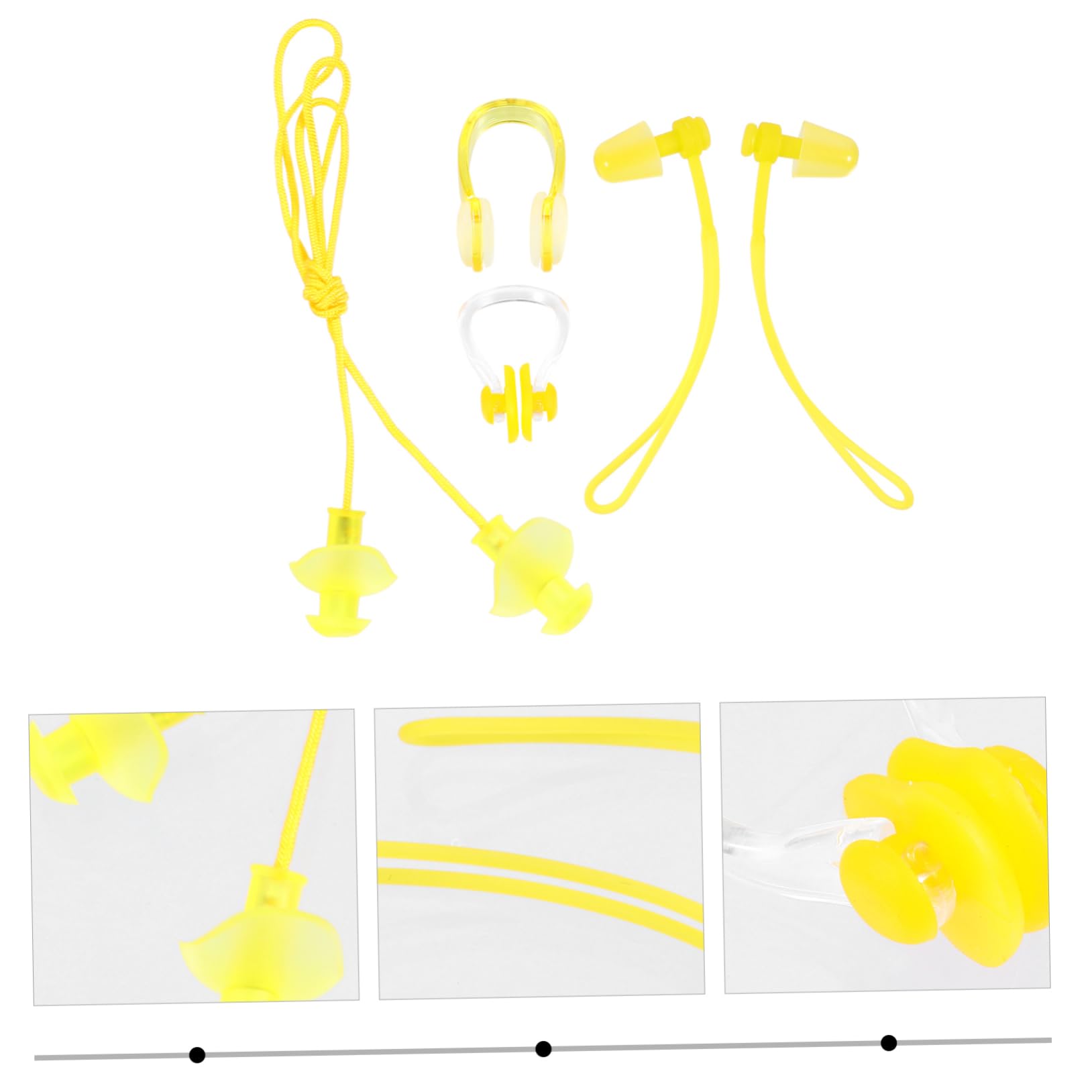VANZACK 4pcs Nose Clip Set Nose Pegs for Swimming Adults Soft Nose Clips Waterproof Suits for Swim Nose Clip Adult Ear Swimming Environmental Protection PVC Yellow