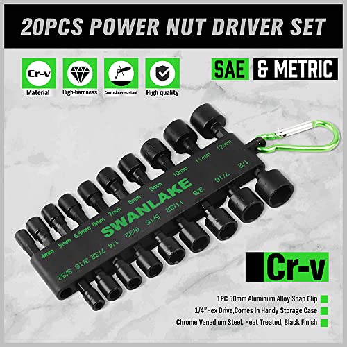 Swanlake Garden Tools 20 Pcs Power Nut Driver Set thumb #1