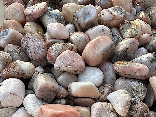 Image of GAF TREASURES 1 /2 LB Pink Opal Tumbled Stones, Polished Pink Opal Gemstone, Pink Opal Healing Crystals (Pink Opal)