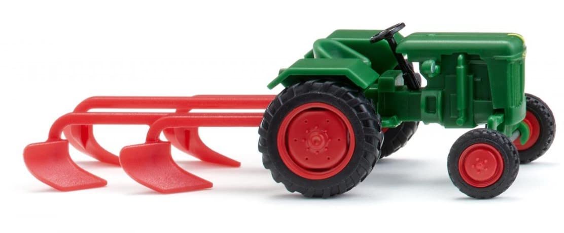 Wiking 039802 H0 Normag Factor I with Plough - Leaf Green