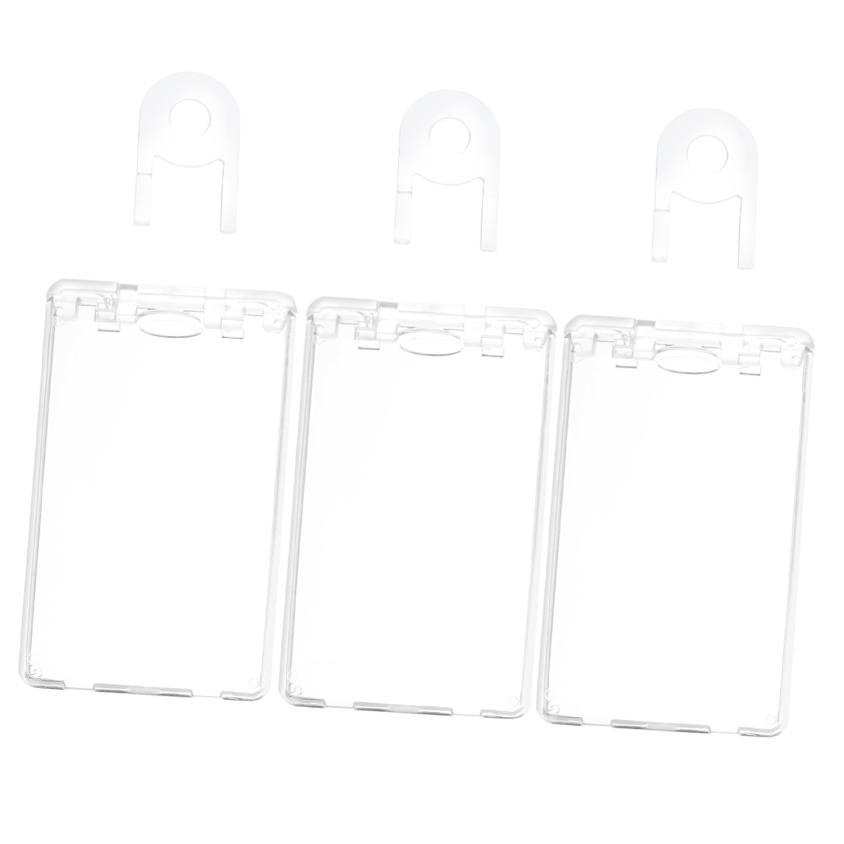 Operitacx 12 Pezzi Porta Carte Trasparenti Coperture Protettive Per Carte Porta Badge Identificativo Con Chiusura Porta Carte Per Biglietti Da Visita Porta Badge Orizzontale Custodia Per
