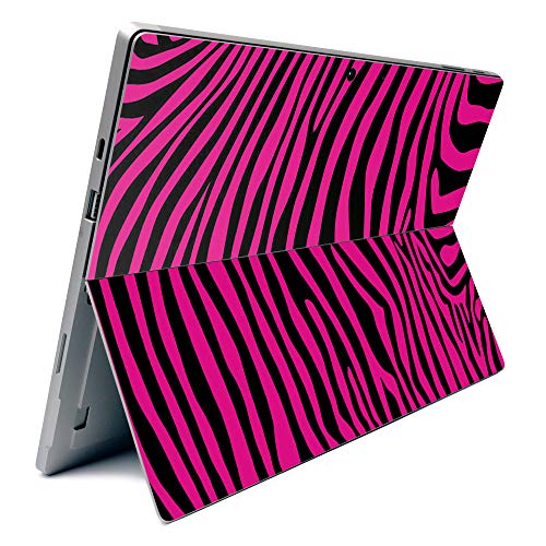Image of MightySkins Carbon Fiber Skin for Microsoft Surface Pro 7 - Pink Zebra | Textured Carbon Fiber Finish | Easy to Apply, Remove, and Change Styles | Made in The USA