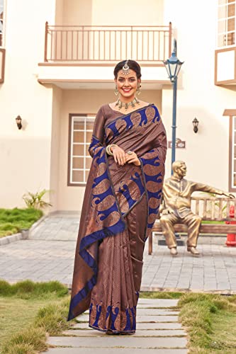 Image of Avantika Fashion Women's Kanjivaram Soft Silk Saree With Blouse Piece