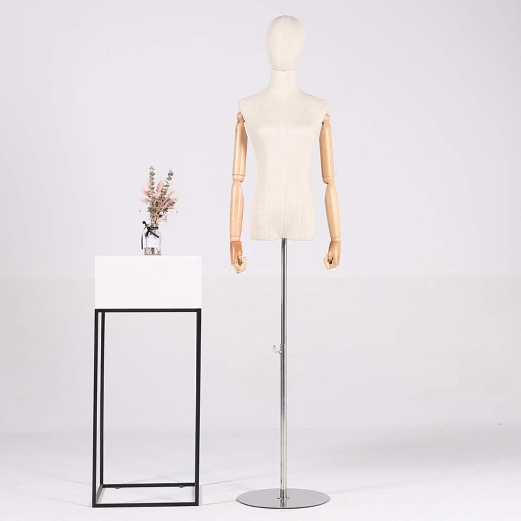 Mannequin Torso Female Tailors Dummy Dressmakers Torso Dummy Display Bust Dressmakers Fashion Clothing Round Base Adjustable Height (120CM-182CM) Dress Form (Color : A Size : M) (B Medium)
