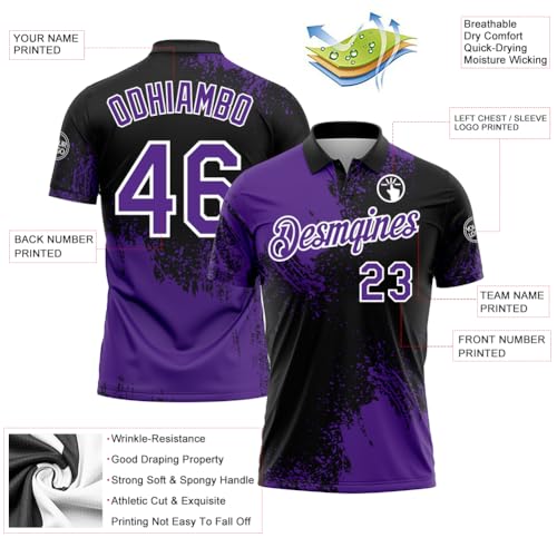 Custom Golf Bowling Polo Shirts Personalized Brush Style Tennis Jerseys Casual Business Work Uniforms for Adult Youth3