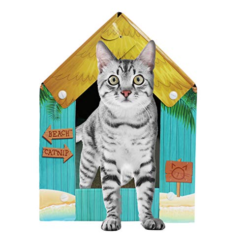 American Cat Club Summer Kitty Cove Cat House & Scratcher w/ Catnip, One Size (ACC2032)