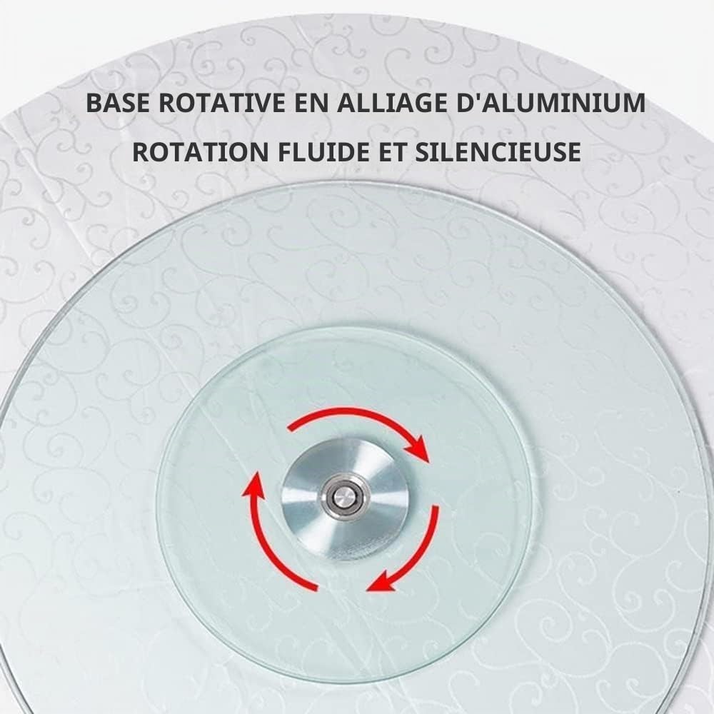 Plateau Tournant En Verre Pour Table De Salle À Manger Plateau Rotatif 70/80/90 Cm Plateau De Service Rotatif Lazy Susan Rotation Silencieuse Et Douce, Facile À Partager Les Aliments(70CM/27IN)