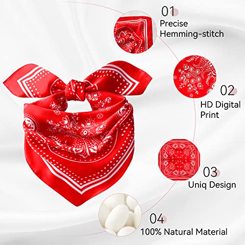 Mokoomiss Silk Feeling Scarf Medium Square Satin Head Scarf for Women 27.5 × 27.5 inches3