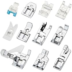 Maquina De Overlock JTDEAL 11 uds Prensatelas para Máquina de Coser Prensatelas Universales Piezas de Maquinas de Coser Domésticas Pies de Maquina Gran Variedad de Prensatelas para Dobladillo Cremallera Botones o Satén