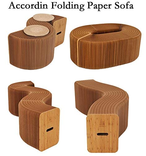 AlienTech Home Furniture Softeating Modern Design Accordin Folding Paper Stool Sofa Chair Kraft Paper Relaxing Foot Stool-Fashion Paper Design, Ideal for School, Kitchen,Living & Dining Room