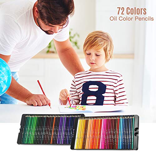 Loijon Conjunto Profissional com 72 Lápis de Cor