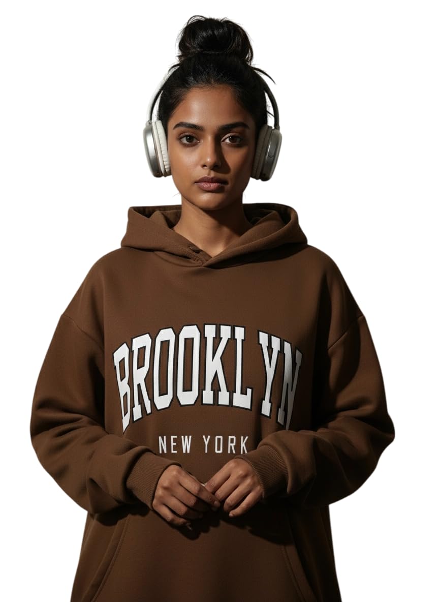 tabadtod Women’s Cotton Fleece Printed Hooded Sweatshirt | Full Sleeves Regular Fit Winter Hoodie for Girls & Women | Soft Warm Casual Wear with Kangaroo Pocket | Trendy Graphic Sweatshirt-picture-38