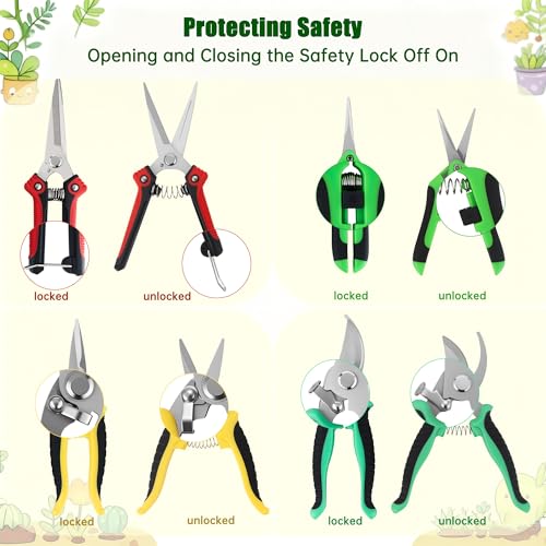 Set de 5 Tijeras de Poda para Jardín con Guantes y Bolsa miniatura 3