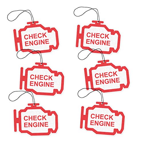 Image of Check Engine Car Air Freshener by Freshy Factory - New Car Scent (6 Pack) Funny Car Accessory