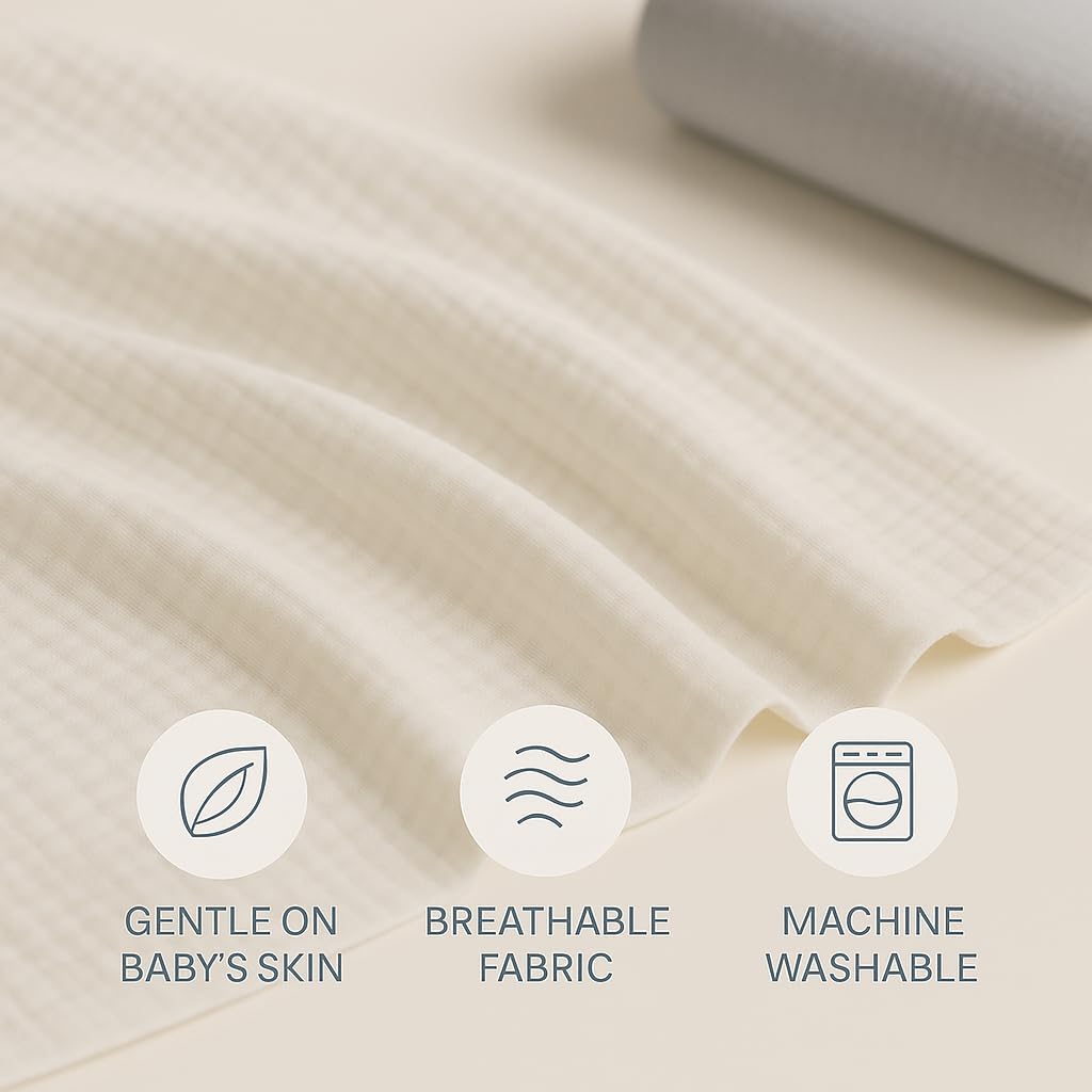 Mantas de muselina ultrasuaves para recién nacidos, 100 % algodón, paquete de 2, manta de muselina, manta de recepción de bebé de 47 x 47 pulgadas, perfecta para niños y niñas