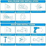 flintronic Magnetic Door Stoppers, 1 Pack Door Wedges Indoors Stoppers for Skirtings Floor Doorstops with Catch 3M Self Adhesive/Conceal Screws Mounted, Magnetic Door Catchfor Home Office, Patio - Image 6