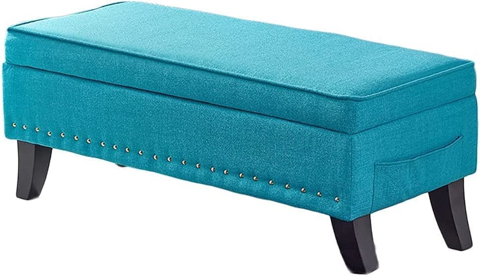 Repose-pieds de rangement et coffre gain de place avec pouf cube rembourré