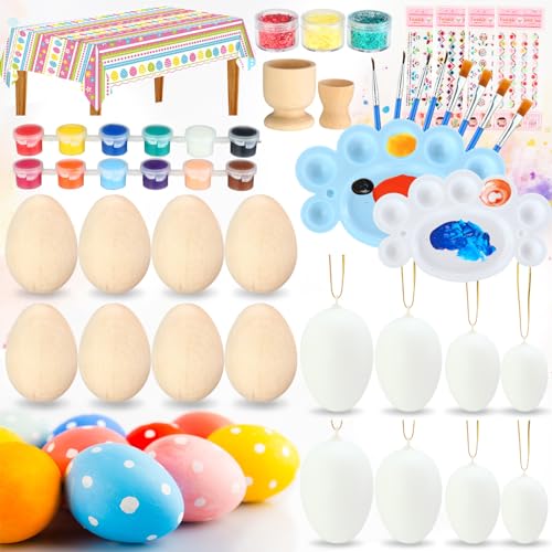Silipull 38 Pcs DIY Easter Egg Painting Kit Easter Basket Stuffer...