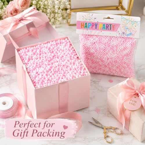 Image of Wanna Party Pink Foam Balls Pack, Pastel Mini Foam Beads for Pinata Fillers, Goodie Bag Fillers, Slime Making, Art & Craft Projects, Gift Packing and Party Activities