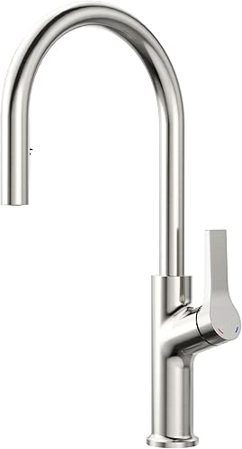 Grifo moderno para fregadero de cocina, grifo de cocina de acero inoxidable con pulverizador extraíble, grifo de cocina comercial, grifo de arco disponible en Yaxa Colombia
