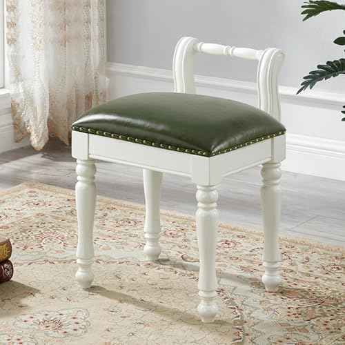Elegante taburete de piel verde
