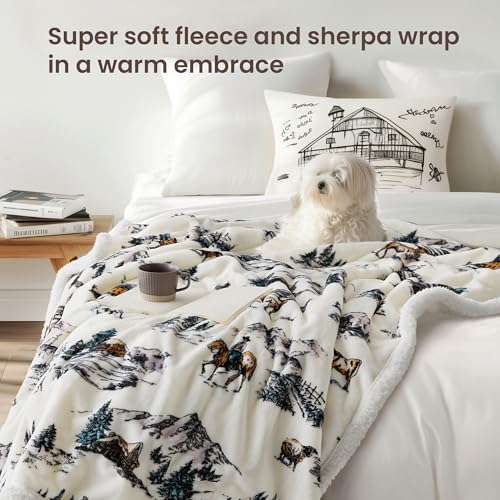 Image of Heated Blanket Throw Electric Blanket - Fast Heating Blanket with 10 Heat Settings & 10 Hours Auto Off, Cozy Soft Fleece Sherpa, Washable, Warm Gifts for Grandma