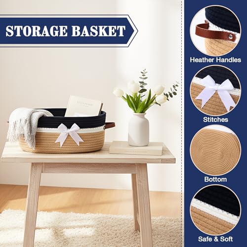 Image of Colingmill 2026 Graduation Large Woven Basket for Gifts Empty Set with Gift Bags and Ribbon Gift Baskets and Wrapping Set Storage 14 inchx 10 inchx 5.5 inch Decorative Box for Class of 2026 Graduation(Dark Blue)