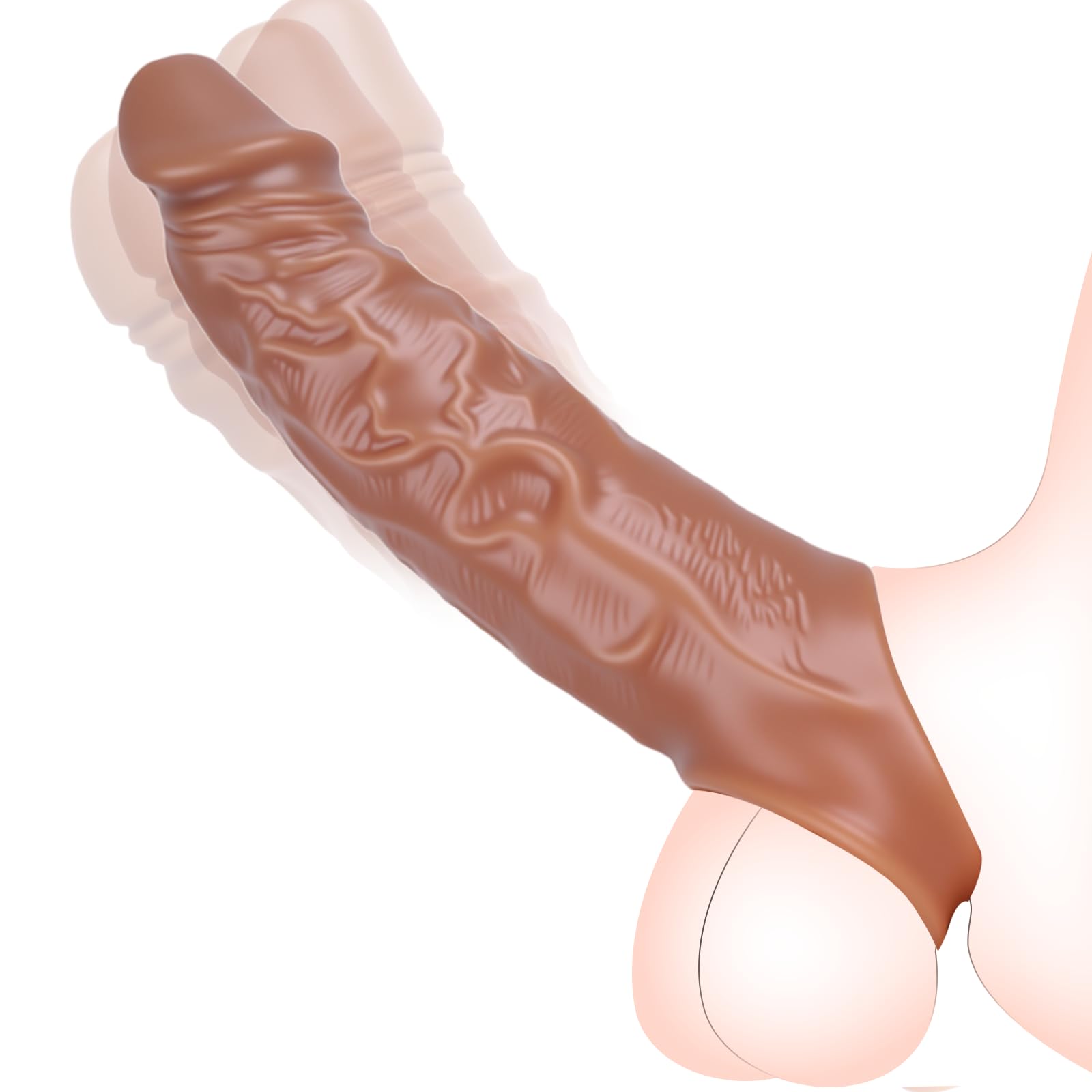 Bigger Penisen Extendors Vibators Toys Trainer Silent Relaxing Dick Extension Large Penisen Largement Tool Male Cocksleeves Devices for Man Sleeve Extender Sheath for Men FH65S (Skin color51)