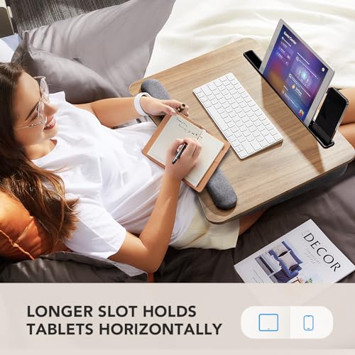 HUANUO Laptop Lap Desk - Portable Lap Desk with Pillow Cushion, Fits up to 17 inch Laptop, with Anti-Slip Strip & Storage Function for Home Office Students Use as Computer Laptop Stand, Book Tablet by HUANUO - Used condition - Image 7