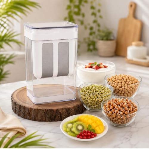 2-in-1 Sprout Maker & Yogurt Strainer with Drainage Basket Removable Filter, Hung Curd Maker, Greek Yogurt Maker, Sprouting Container, For Moong & Bea