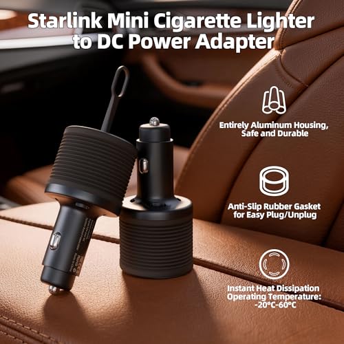 Image of Starlink Mini Car Adapter with Step Up Booster, Starlink Mini Cigarette Lighter Power Adapter with Switch Aluminum DC Female Plug 12V-24V Power Converter to 30V 2A