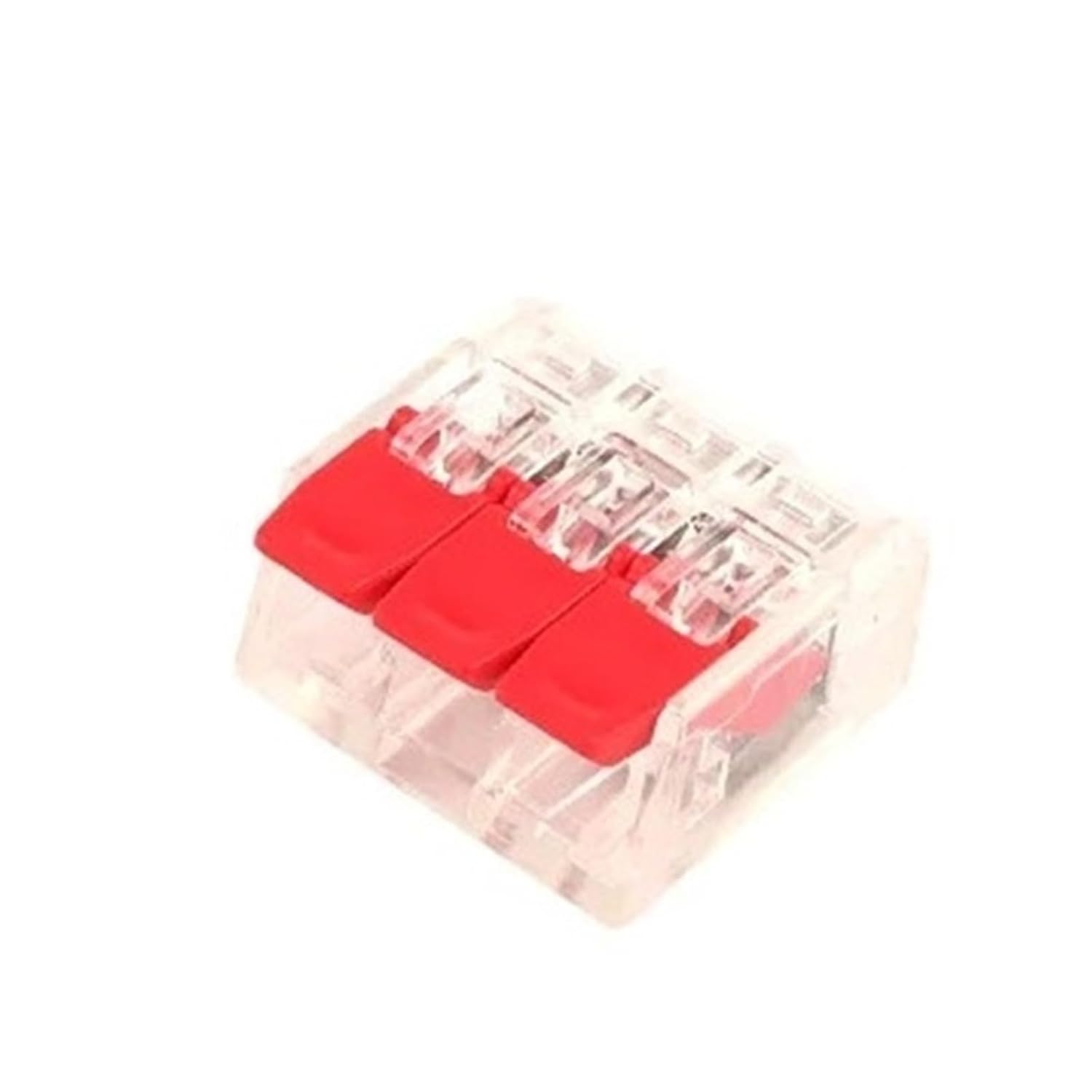 Universal Compact Wiring Splicing Conector 25/50/100PCS Red Lever Quick Splicing Terminal Block Compact Conductor Push-in Electric Cable Wire Connector for L+E+D Light(Red 413,50PCS)