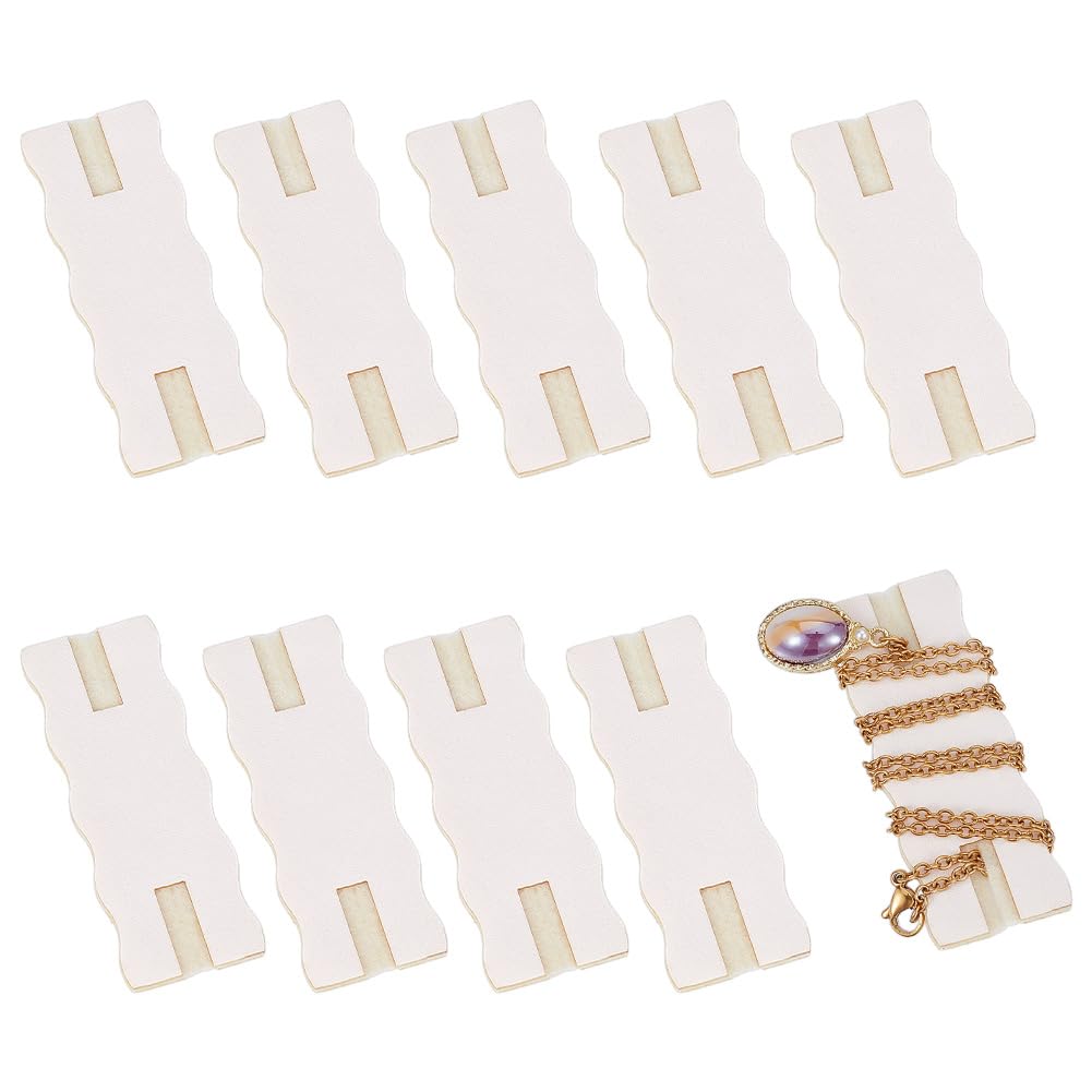 OLYCRAFT 10pcs Portable Tangle-Free Jewelry Organizer 2.5x1x0.1 Inch White Rectangle Tangle-Free Necklaces Organizer Necklace Card Holder Universal Jewelry Storage Case for Chain Necklaces Storage