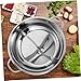 PRETYZOOM Stainless Steel Hot Pot with Divider Dual Compartment Cooking Pot with Lid for Family Gatherings for Induction and All Stoves